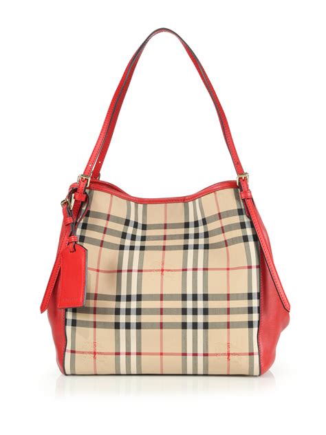 burberry canter small horseferry check &|Burberry Women's 'Small Canter' Horseferry Check Tote Bag with .